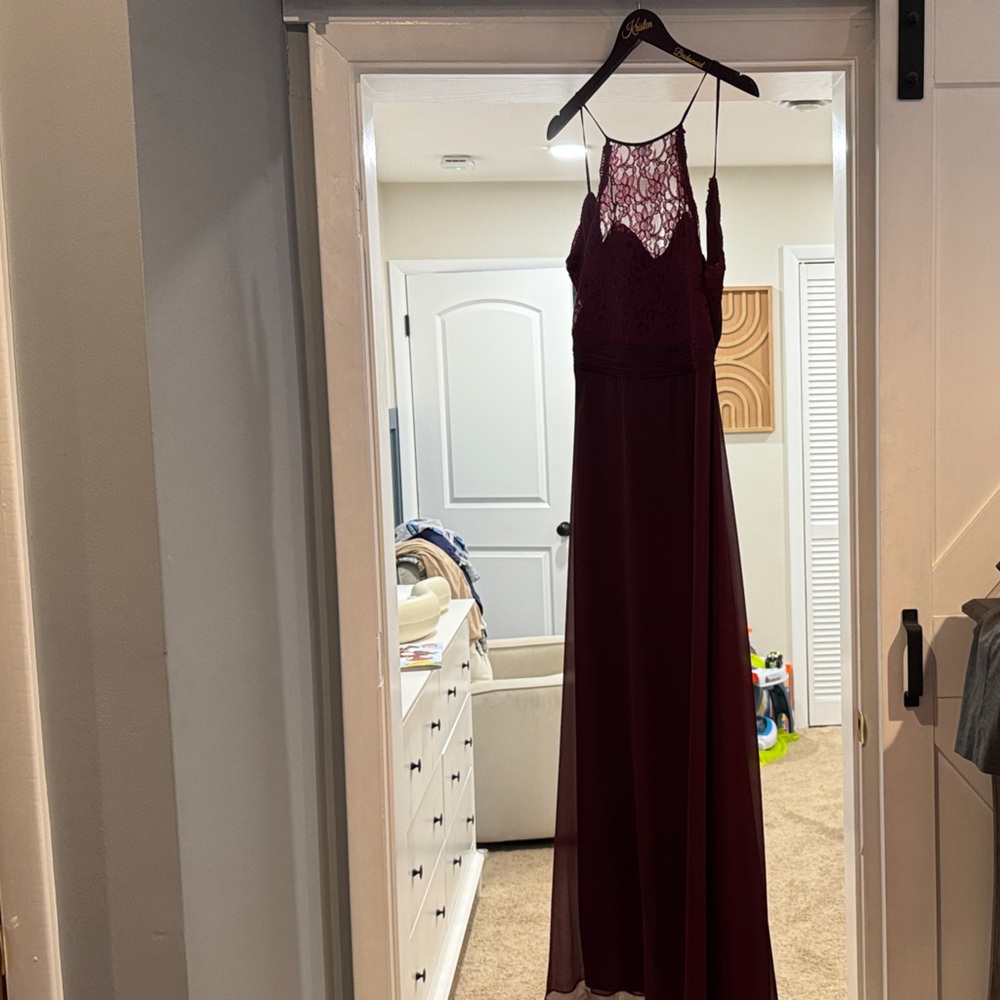 Bill Levkoff Burgundy Lace Dress